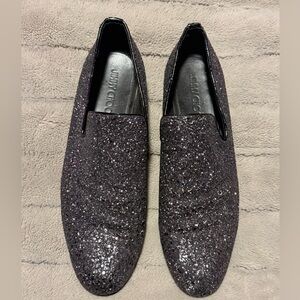 Jimmy Choo Glittering Black Slip-Ons